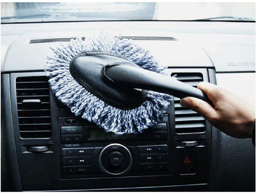 Cepillo limpiador de polvo multifunción para auto, color gris, productos de limpieza