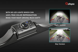eRapta ERT01 - Cámara de visión trasera para coche con ángulo de visión perfecto de 149°, 8 luces LED, visión nocturna, 9 niveles, impermeable, universal, cámara de marcha atrás, placa de licencia