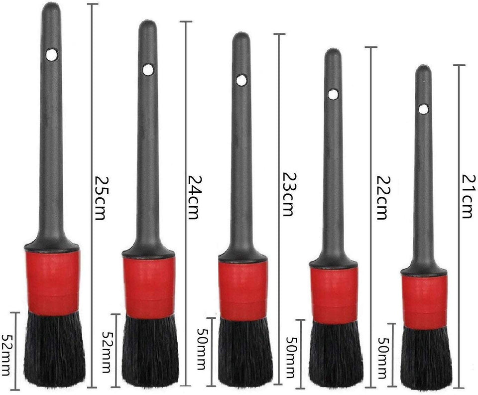 onest Natural Pelo de jabalí Premium Detalle Pincel (Juego de 6), Auto Detailing cepillo para polvo Set para limpieza Weels, Interior, Exterior, piel y 2 Pcs Automotive Limpiador de aire acondicionado y cepillo para polvo