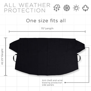 OxGord, cobertor para parabrisas, eliminación de nieve, protector para parabrisas para todos los climas, invierno, verano, protector solar para autos, camiones, camionetas, vehículos utilitarios deportivos. Deje de usar el cepillo o la pala