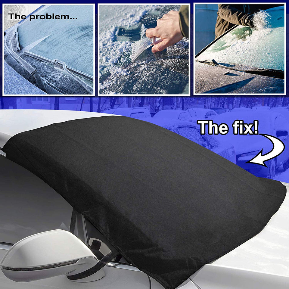 OxGord, cobertor para parabrisas, eliminación de nieve, protector para parabrisas para todos los climas, invierno, verano, protector solar para autos, camiones, camionetas, vehículos utilitarios deportivos. Deje de usar el cepillo o la pala