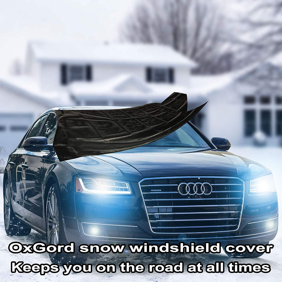 OxGord, cobertor para parabrisas, eliminación de nieve, protector para parabrisas para todos los climas, invierno, verano, protector solar para autos, camiones, camionetas, vehículos utilitarios deportivos. Deje de usar el cepillo o la pala